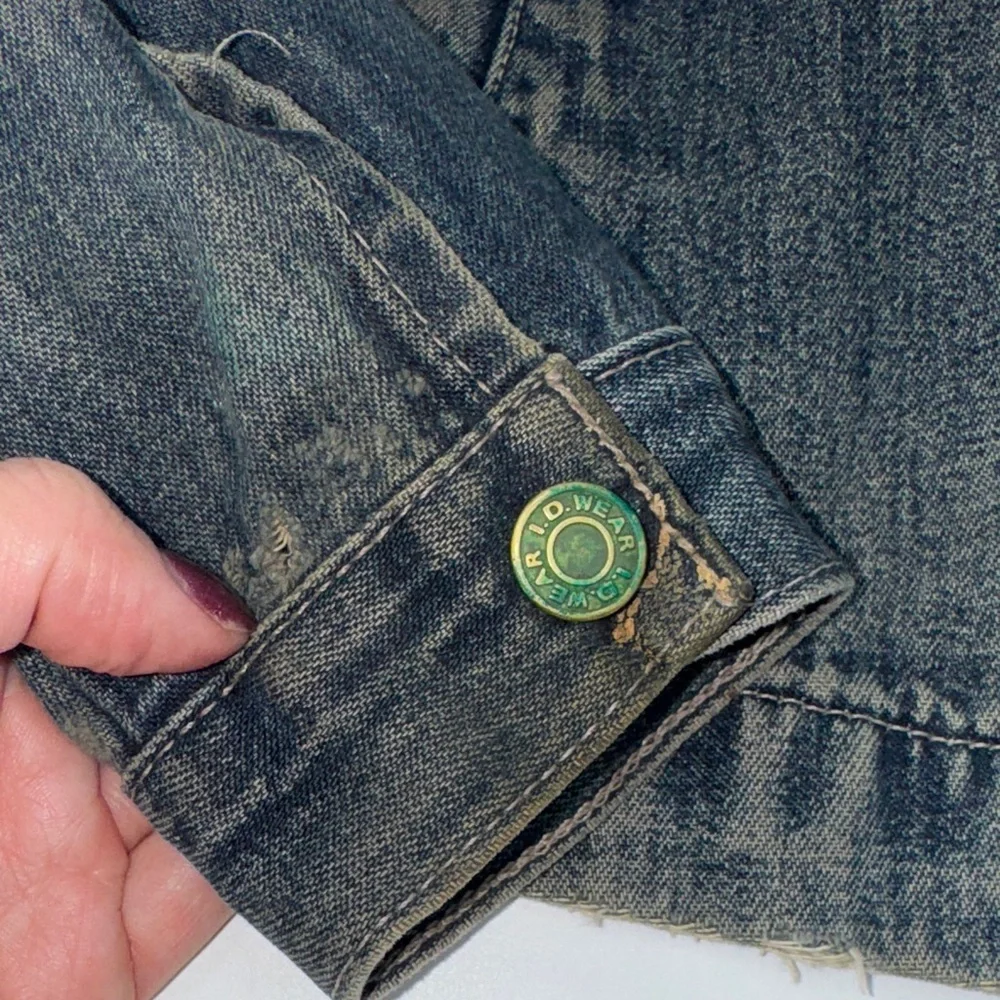 Vintage trucker denim jacket ID wear size medium